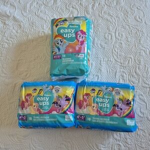Easy Ups 3 unopened packages of size 4T-5T 18 count each NEW My Little Pony